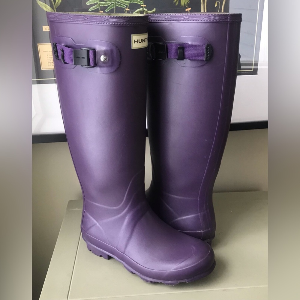 Hunter Field Huntress Rain Boots - Tall - Matte Purple